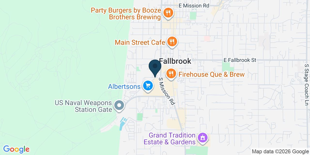 Map showing Fallbrook, San Diego County, CA