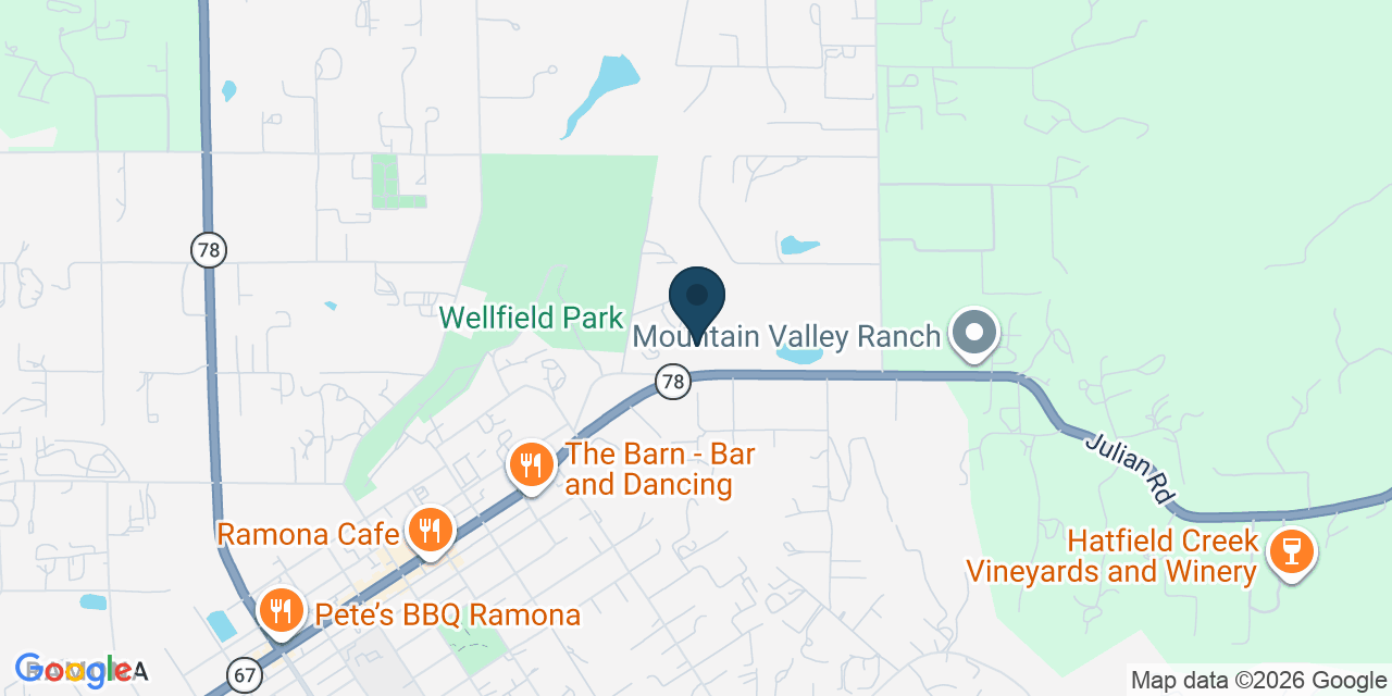 Map showing Ramona, San Diego County, CA