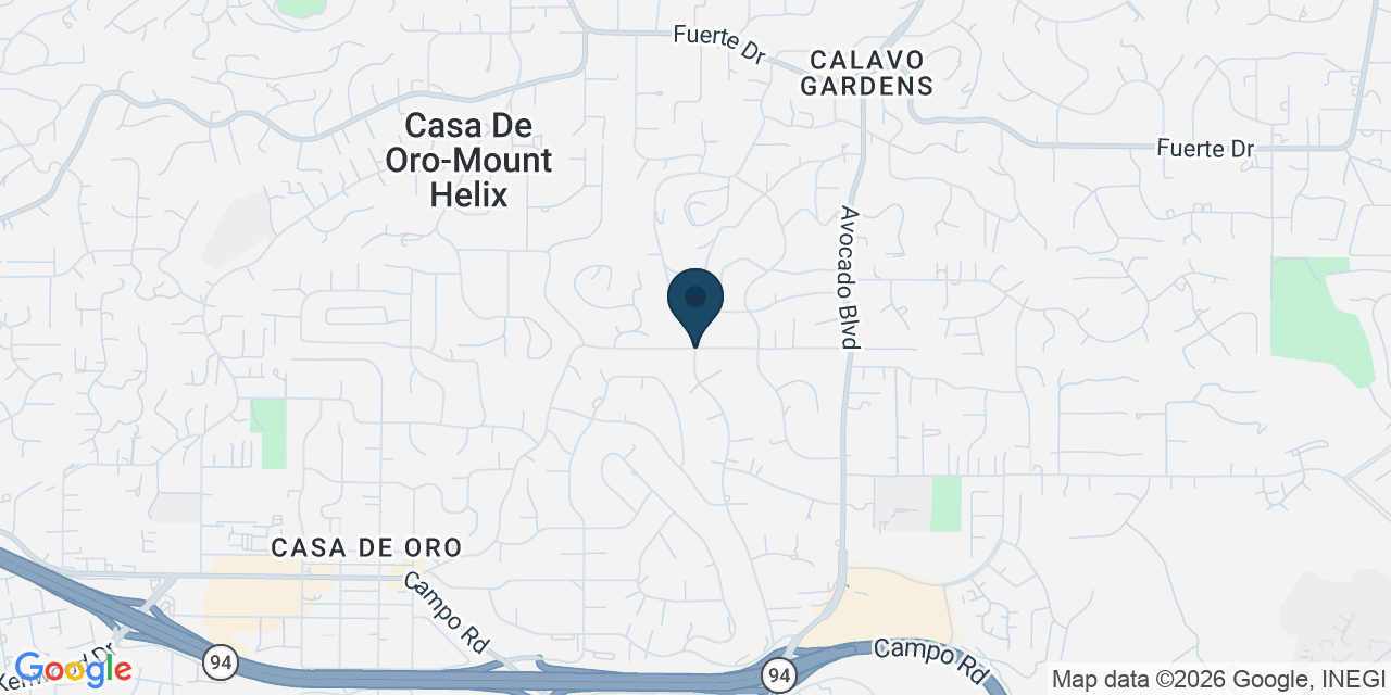 Map showing Casa de Oro-Mount Helix, San Diego County, CA