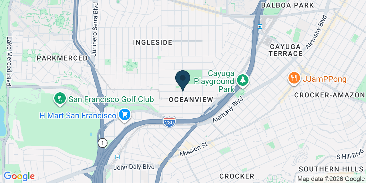 Map showing San Francisco, San Francisco County, CA