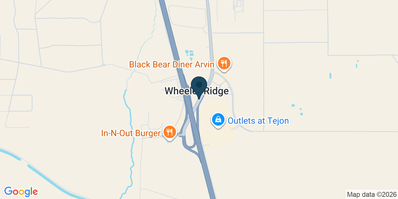 Map showing Arvin, Kern County, CA