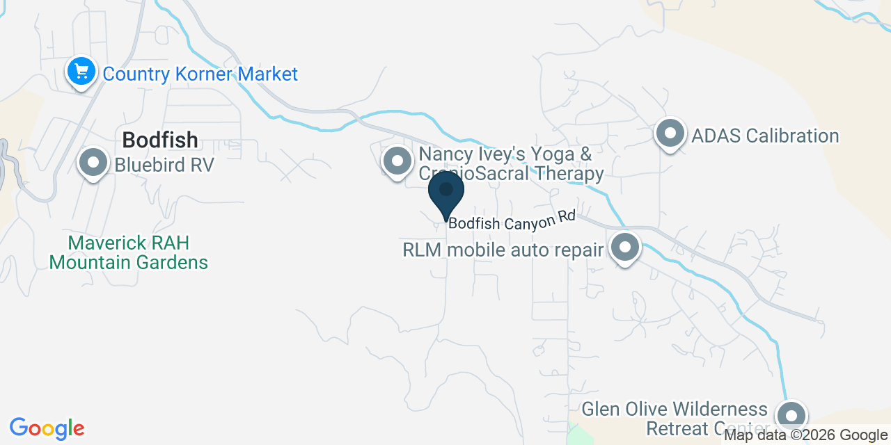 Map showing Bodfish, Kern County, CA