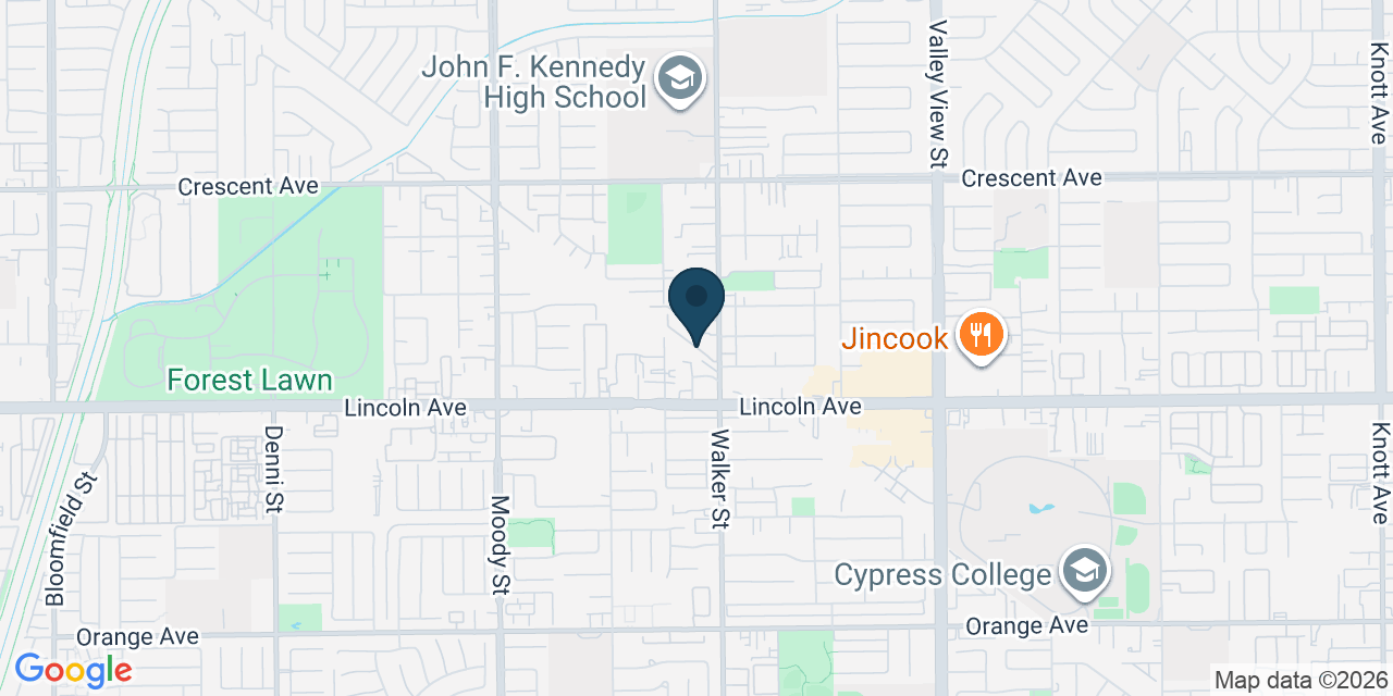 Map showing Cypress, Orange County, CA