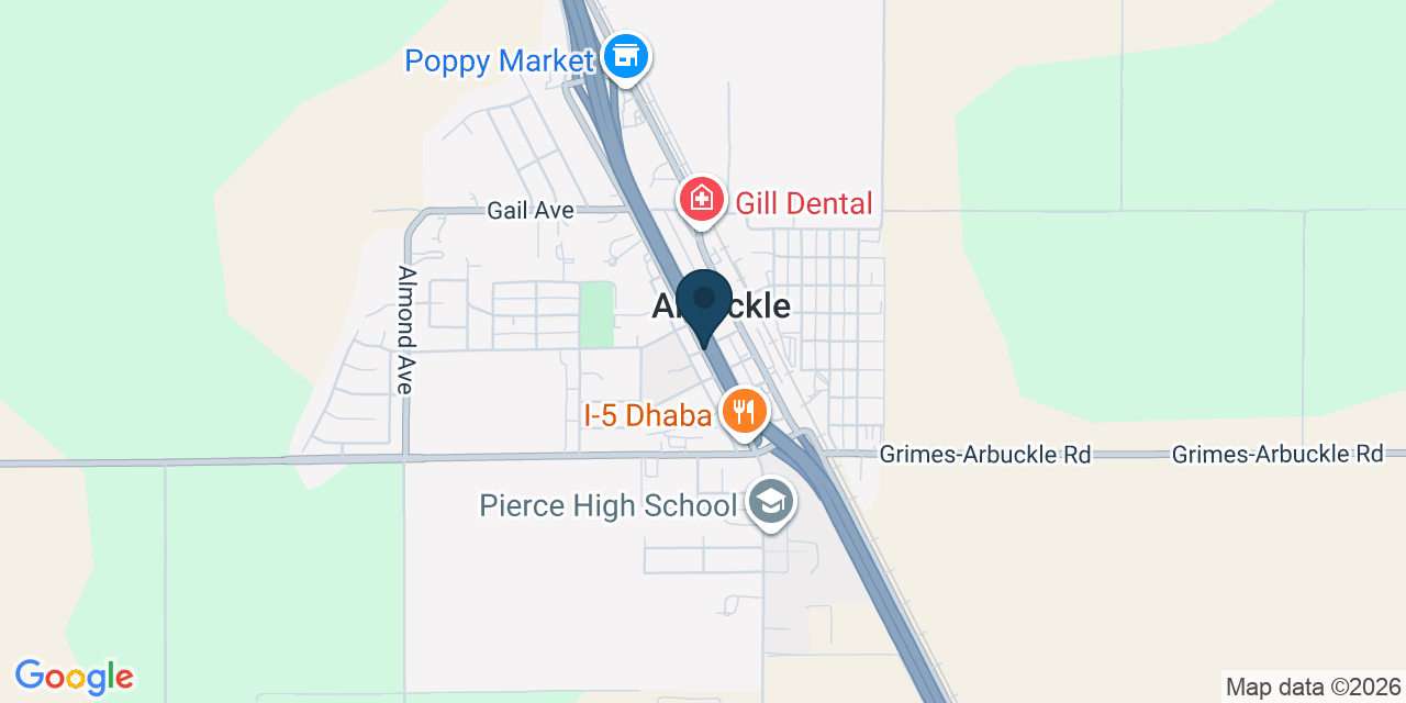 Map showing Arbuckle, Colusa County, CA