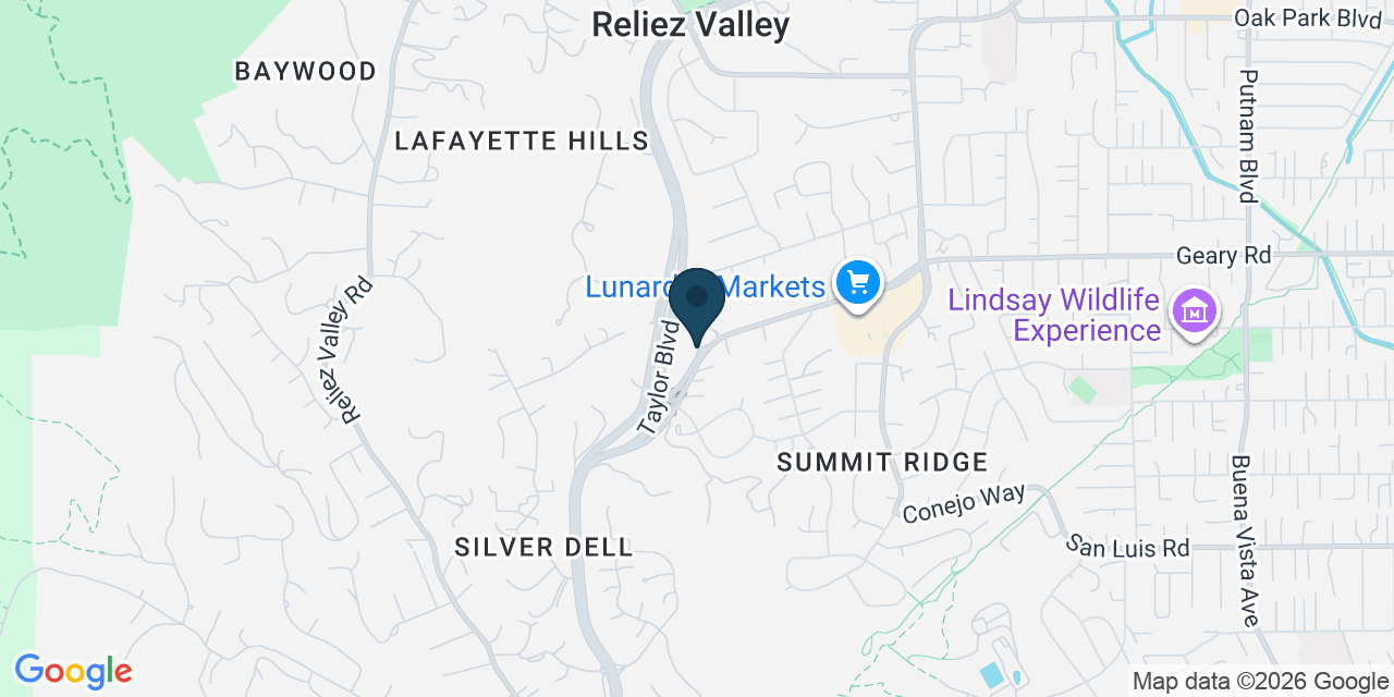 Map showing Lafayette, Contra Costa County, CA