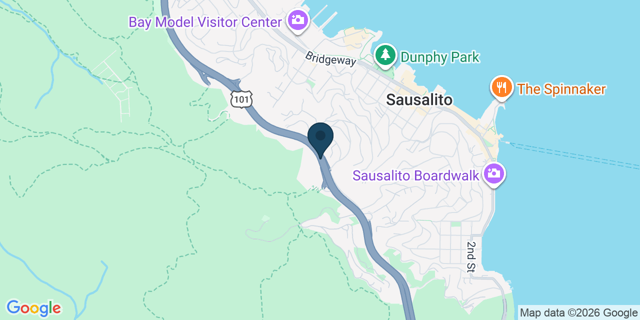 Map showing Sausalito, Marin County, CA