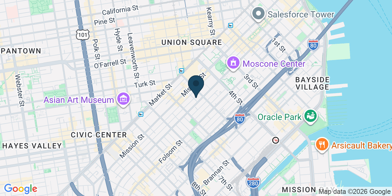 Map showing San Francisco, San Francisco County, CA