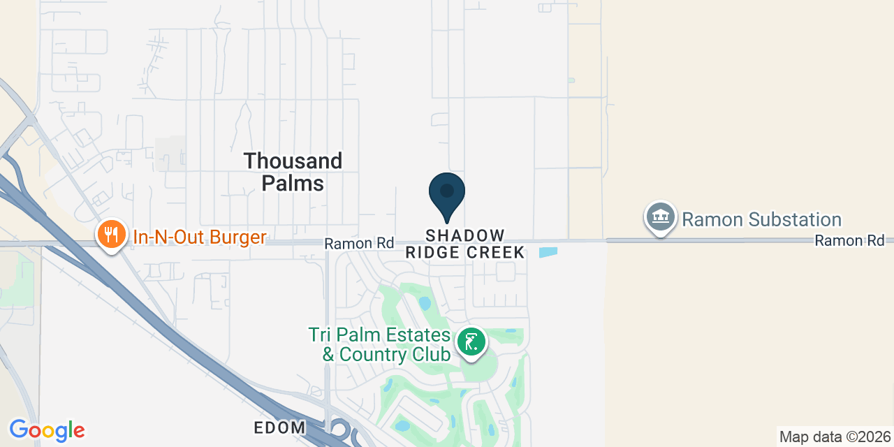 Map showing Thousand Palms, Riverside County, CA