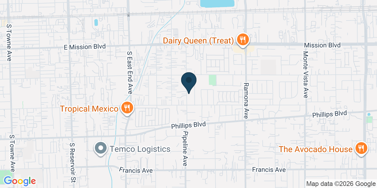 Map showing Pomona, San Bernardino County, CA
