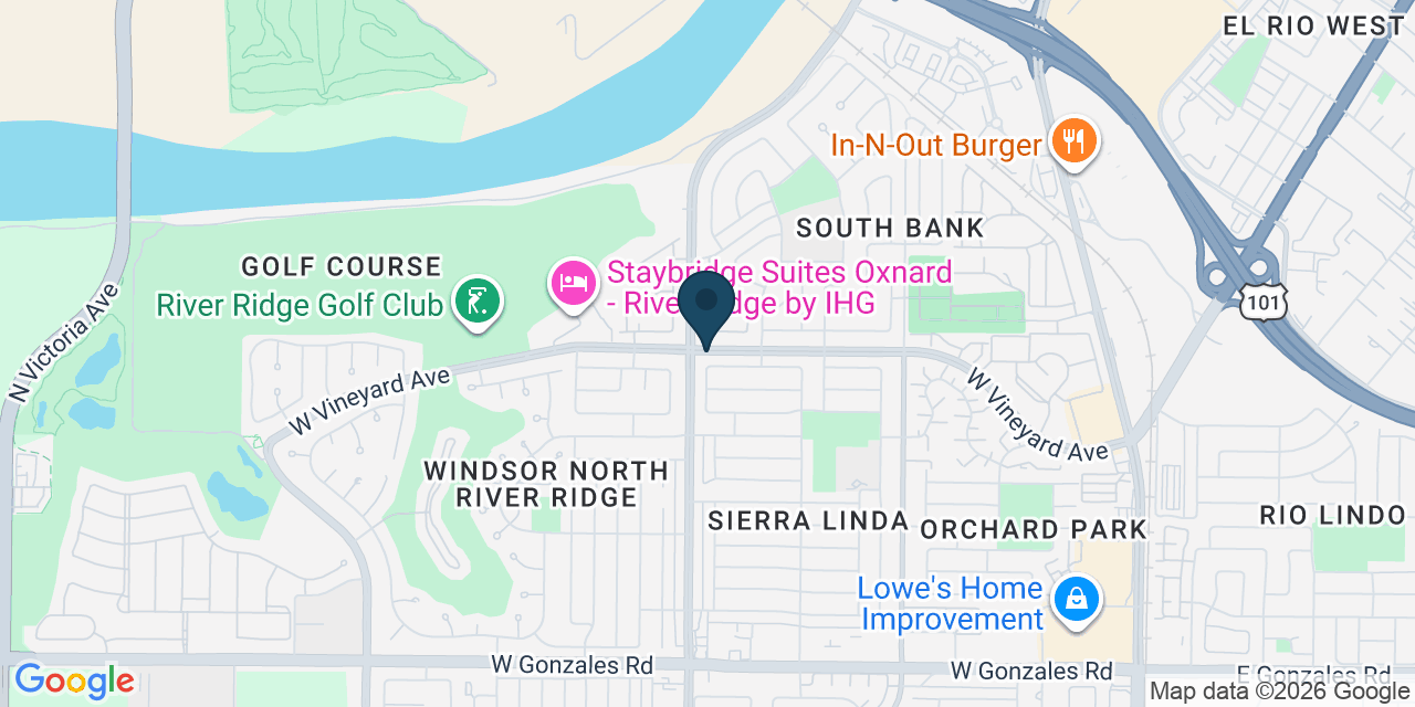 Map showing Oxnard, Ventura County, CA