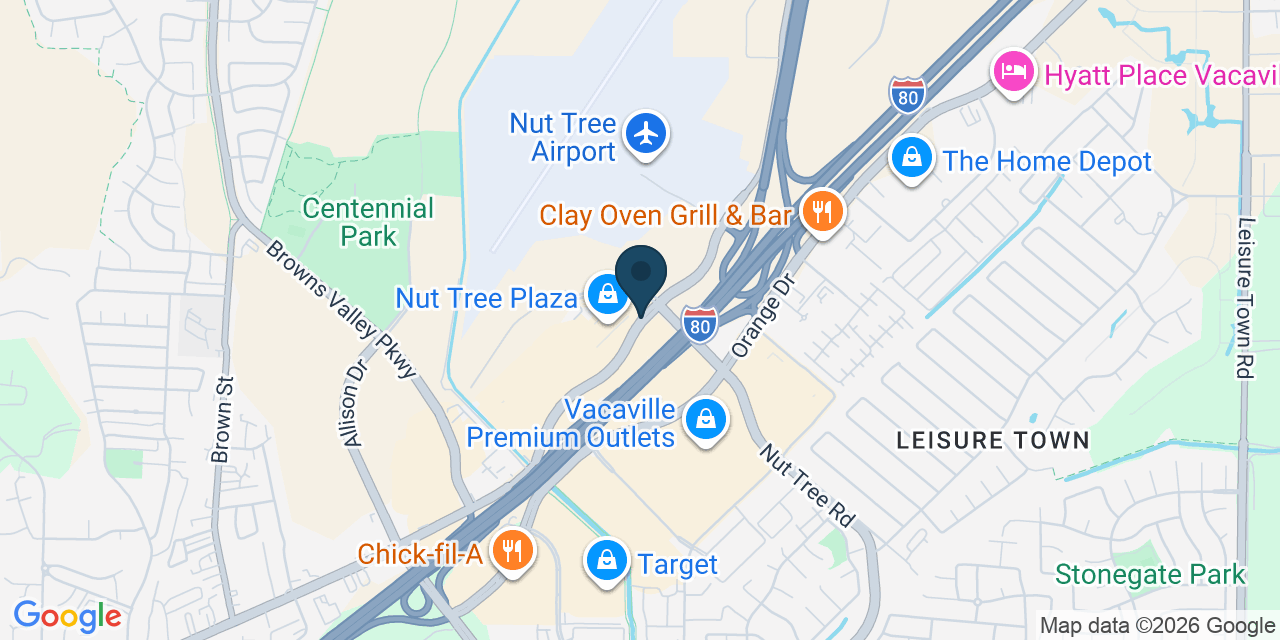 Map showing Vacaville, Solano County, CA