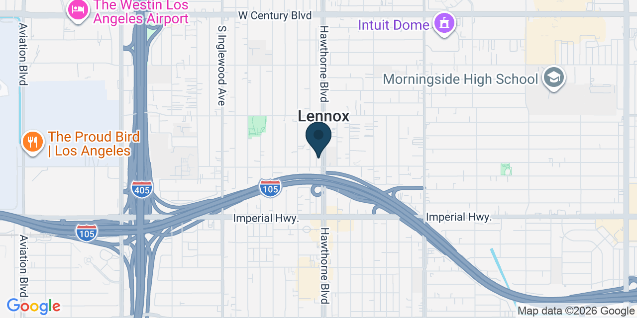 Map showing Inglewood, Los Angeles County, CA