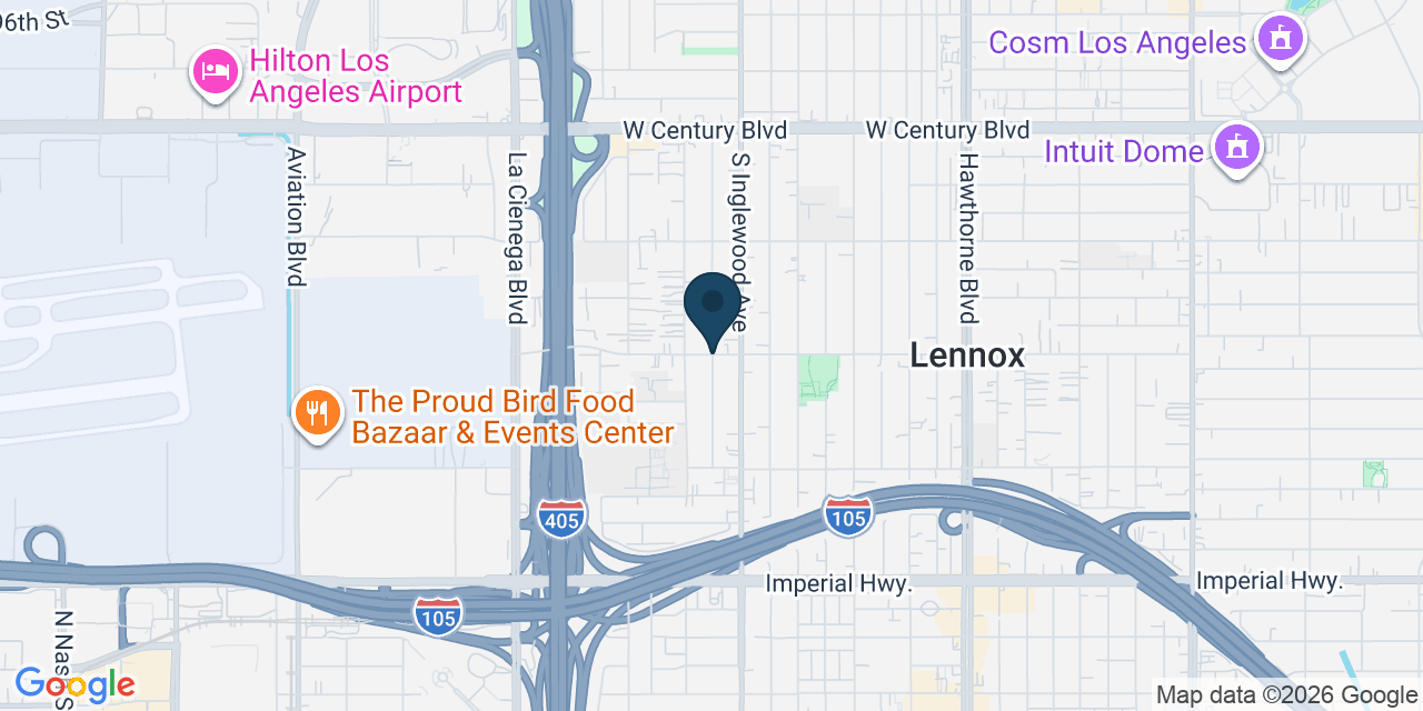Map showing Lennox, Los Angeles County, CA