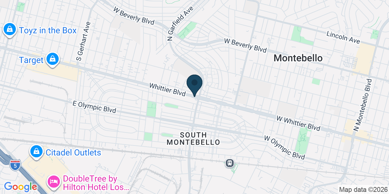 Map showing Montebello, Los Angeles County, CA