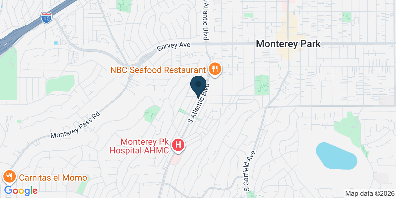 Map showing Monterey Park, Los Angeles County, CA