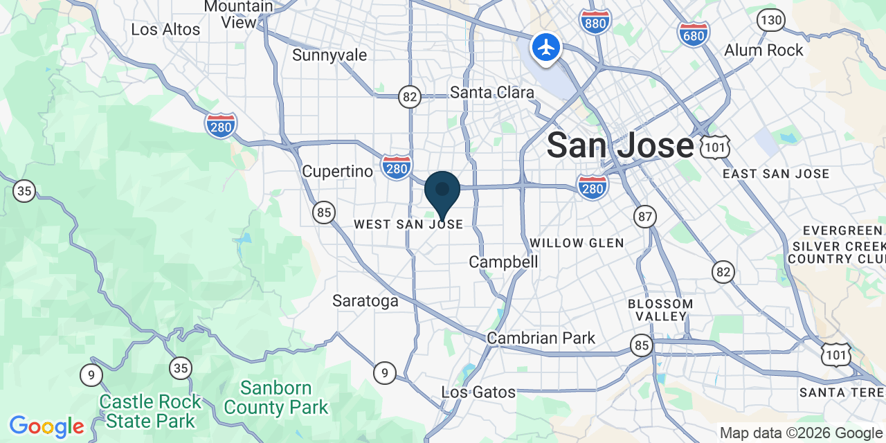 Map showing San Jose, Santa Clara County, CA