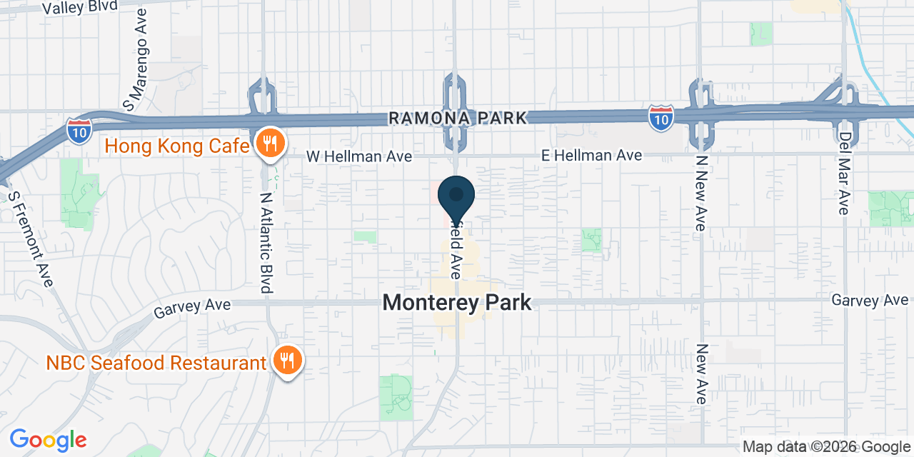 Map showing Monterey Park, Los Angeles County, CA