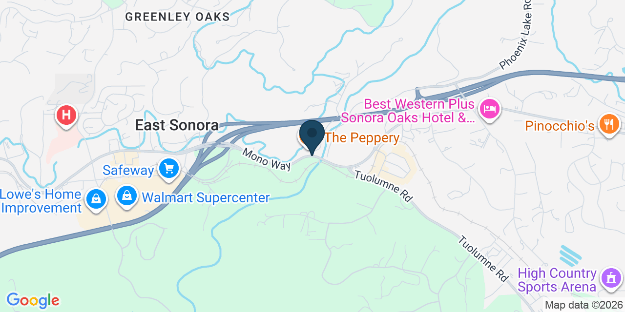 Map showing Tuolumne County, CA