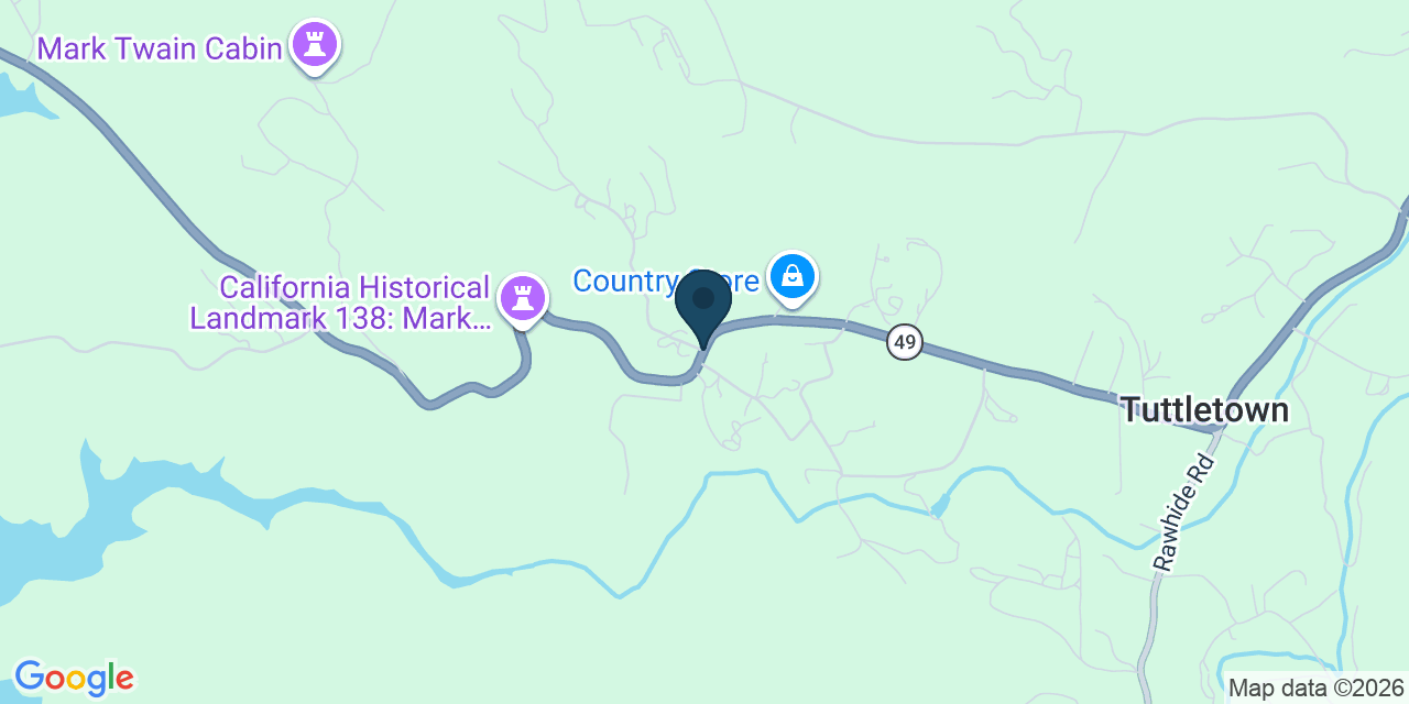 Map showing Tuttletown, Tuolumne County, CA