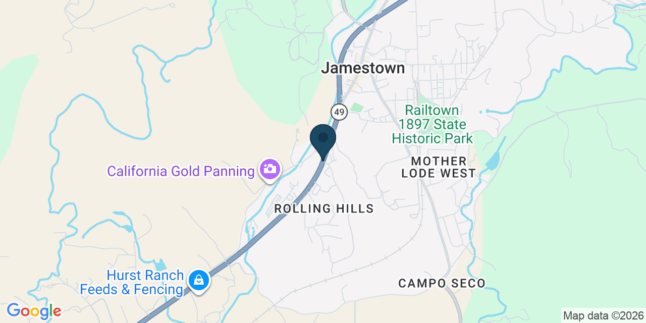 Map showing Jamestown, Tuolumne County, CA