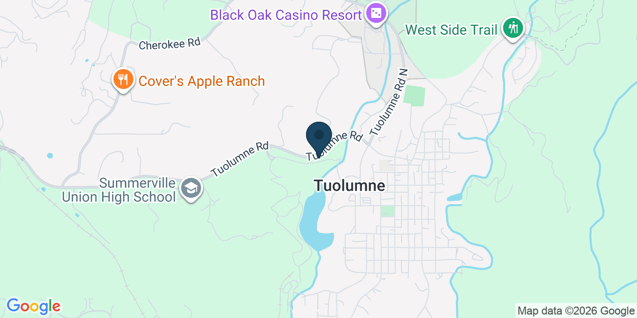 Map showing Tuolumne, Tuolumne County, CA