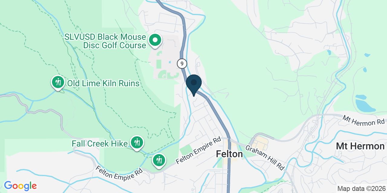 Map showing Felton, Santa Cruz County, CA