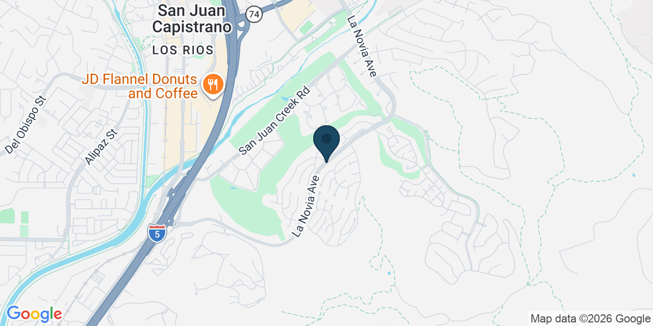 Map showing San Juan Capistrano, Orange County, CA