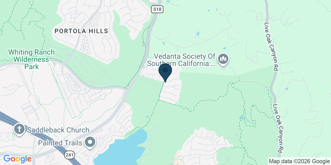 Map showing Trabuco Canyon, Orange County, CA
