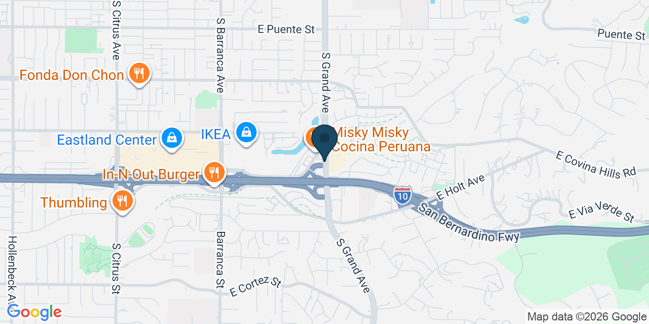 Map showing West Covina, Los Angeles County, CA