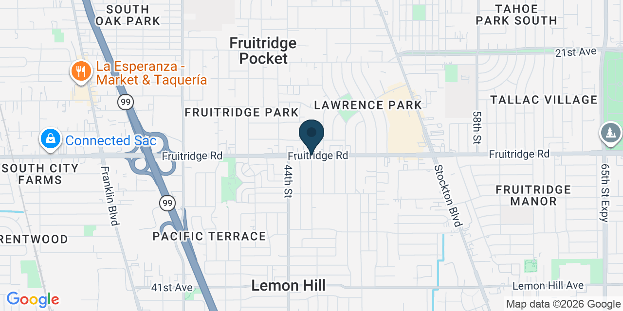 Map showing Fruitridge Pocket, Sacramento County, CA