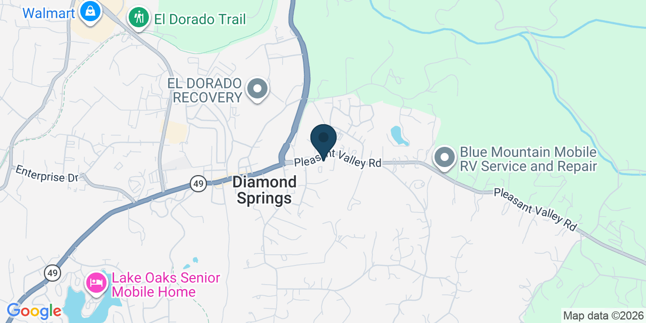 Map showing Diamond Springs, El Dorado County, CA
