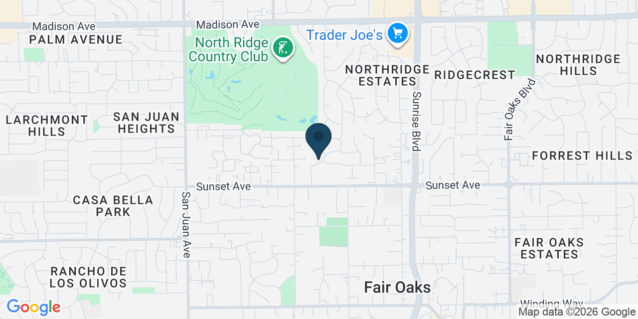 Map showing Fair Oaks, Sacramento County, CA