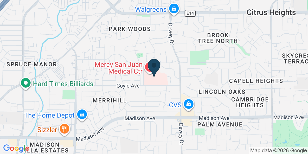 Map showing Carmichael, Sacramento County, CA