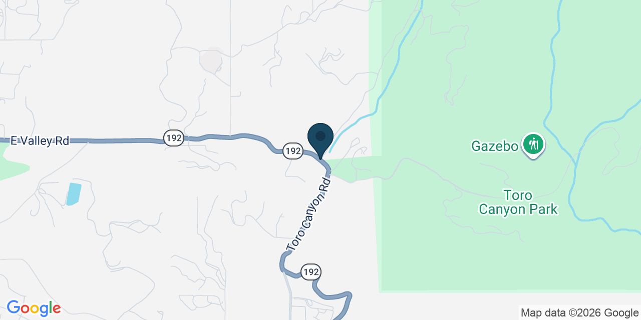 Map showing Toro Canyon, Santa Barbara County, CA