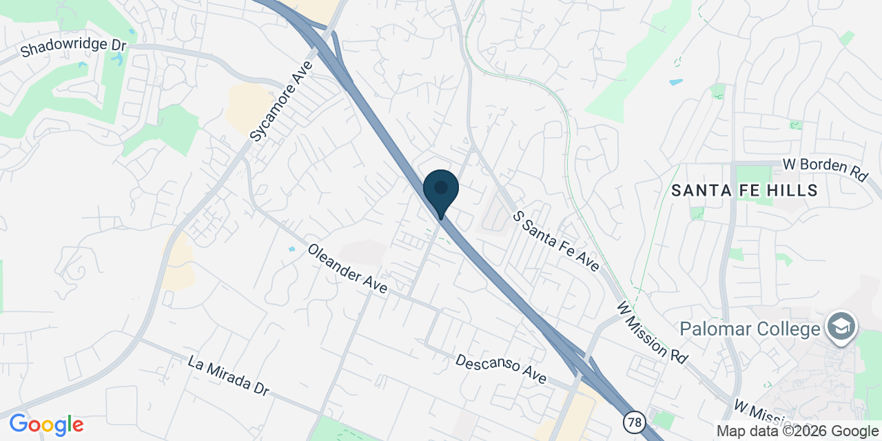 Map showing San Diego County, CA