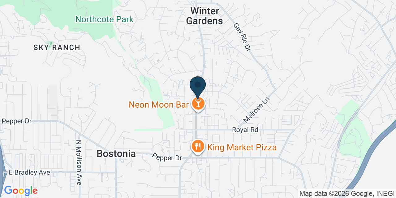 Map showing Lakeside, San Diego County, CA