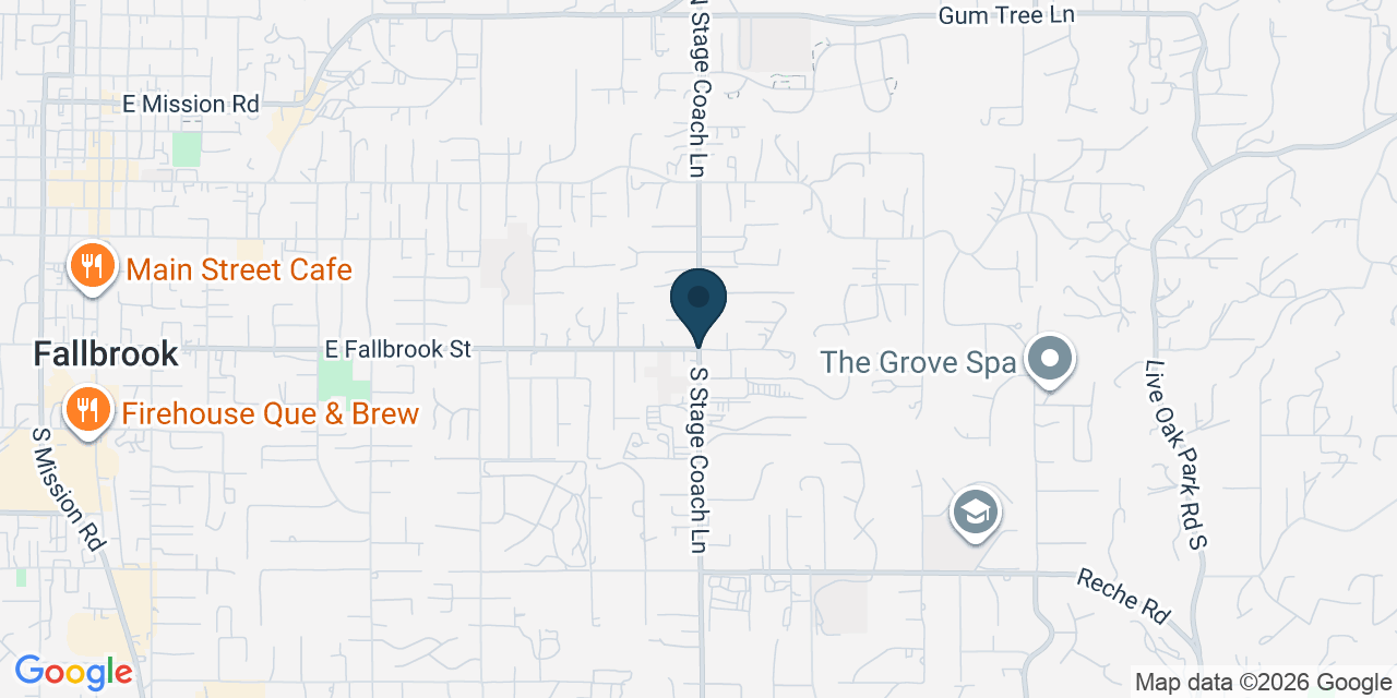 Map showing Fallbrook, San Diego County, CA