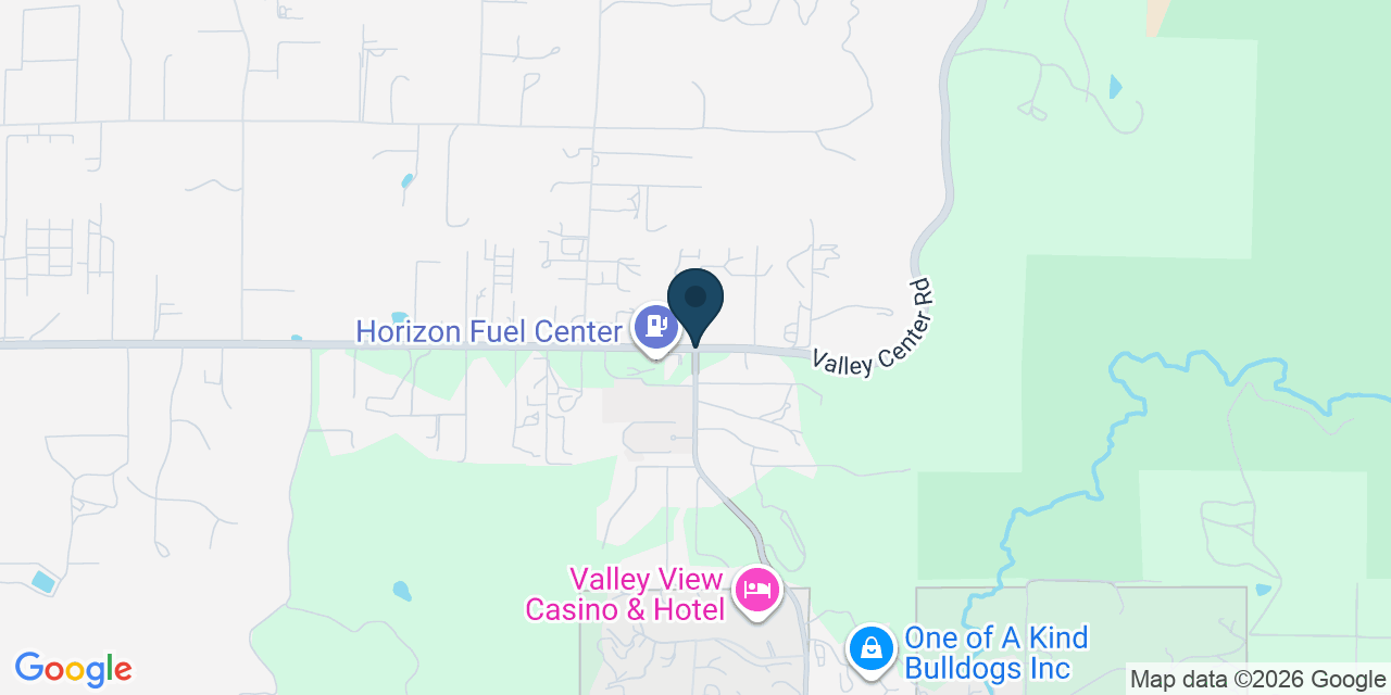 Map showing Valley Center, San Diego County, CA