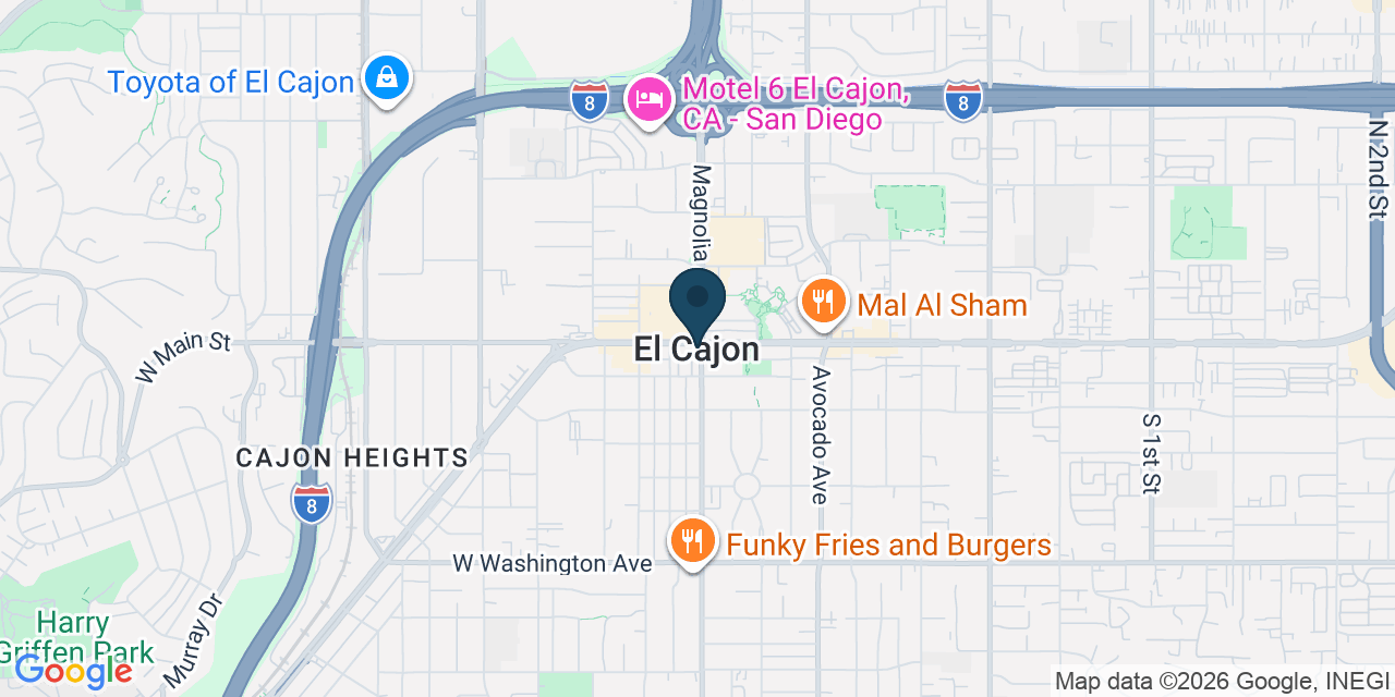 Map showing El Cajon, San Diego County, CA