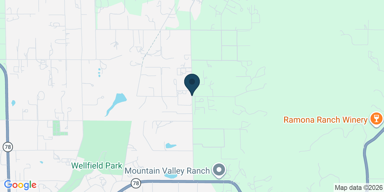 Map showing Ramona, San Diego County, CA