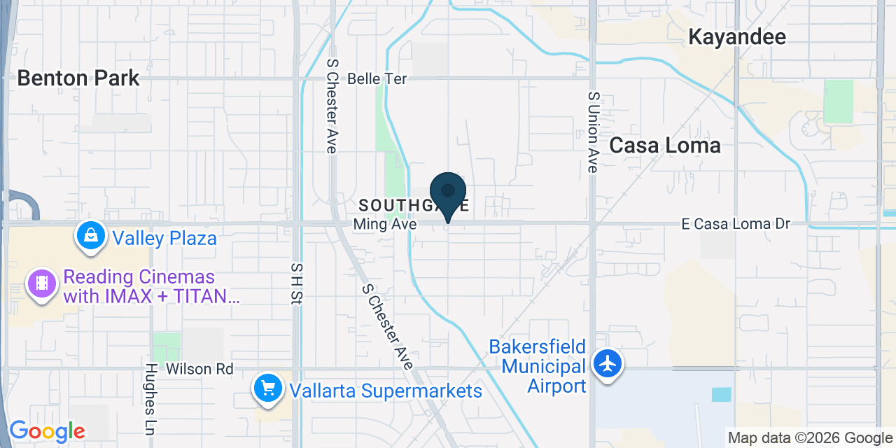 Map showing Kern County, CA