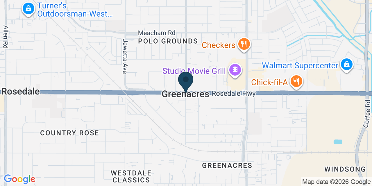 Map showing Greenacres, Kern County, CA