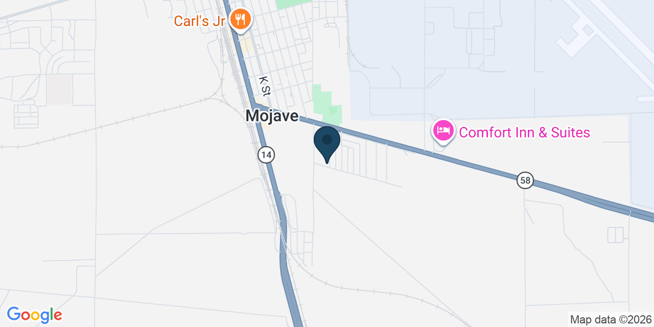 Map showing Mojave, Kern County, CA