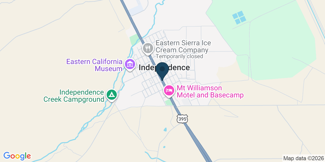 Map showing Independence, Inyo County, CA