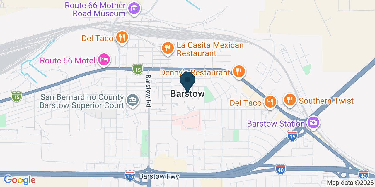 Map showing Barstow, San Bernardino County, CA
