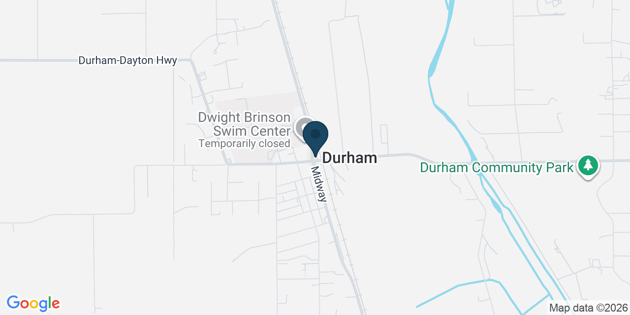 Map showing Durham, Butte County, CA