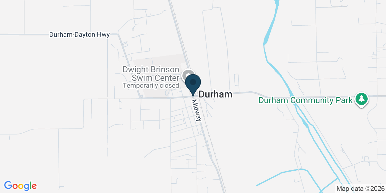 Map showing Durham, Butte County, CA