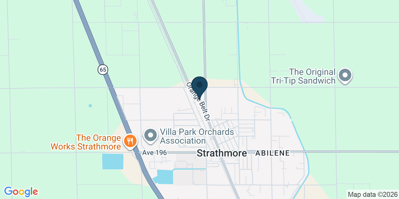 Map showing Tulare County, CA