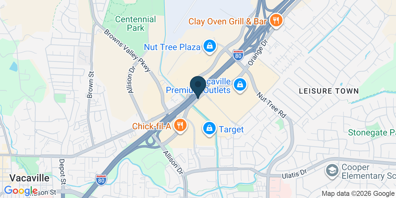 Map showing Vacaville, Solano County, CA