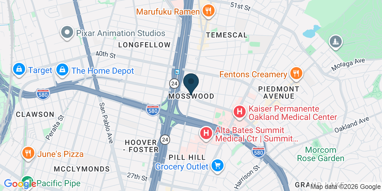 Map showing Oakland, Alameda County, CA